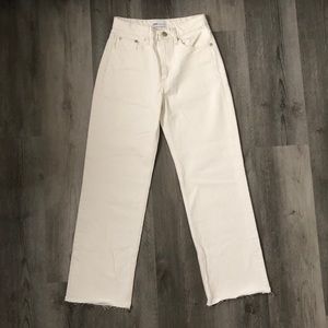 zara wide leg white jeans